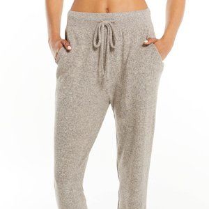 Z SUPPLY Marled Brushed Sweater Knit Jogger in Oatmeal, XS